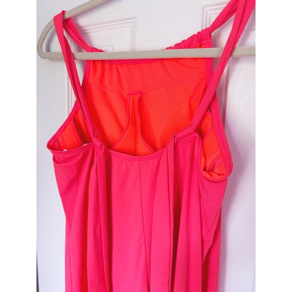 Athleta Kokomo Swim Dress Halter Pink Coral UPF 50+ Small Pool Vacation Beach - Picture 6 of 8